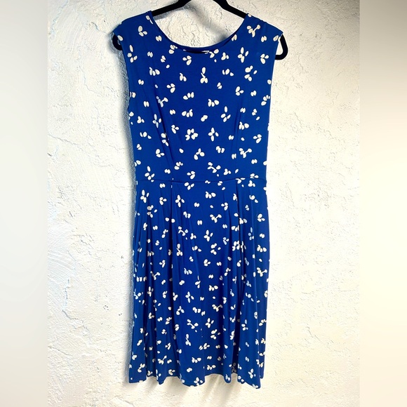 Boden stretch cotton blue with white print easy dress - Picture 1 of 4